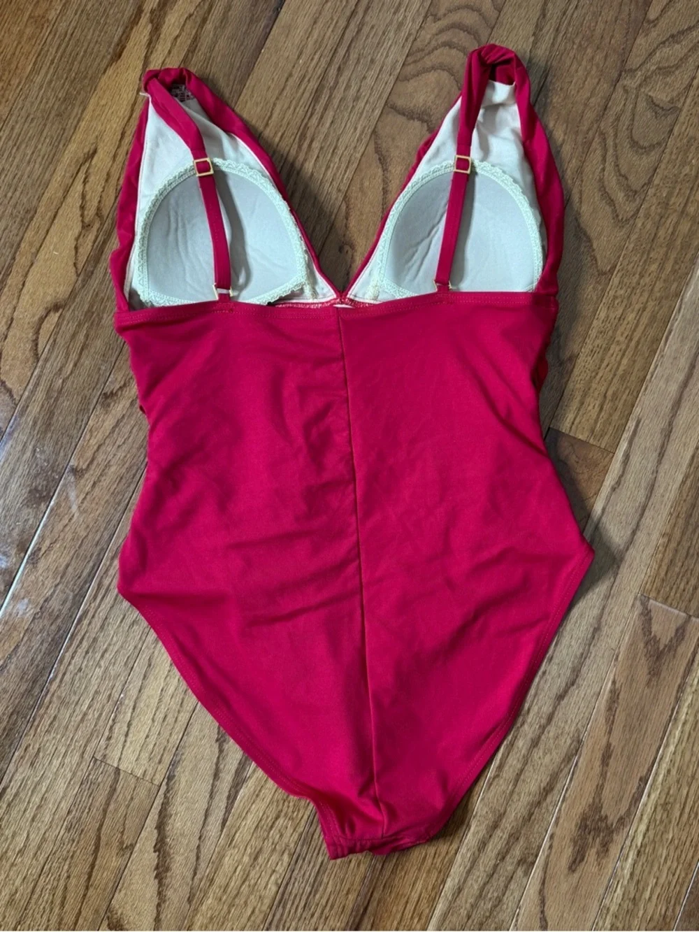 La Blanca Red One Piece Swim Suit Size 12 - Picture 2 of 5